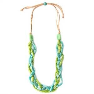 NEW CARIBBEAN EMERALD kelly necklace in green and teal